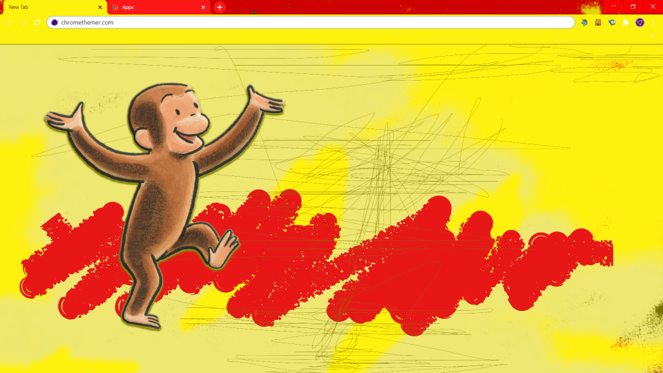 Curious George Monkey Google Chrome Theme
