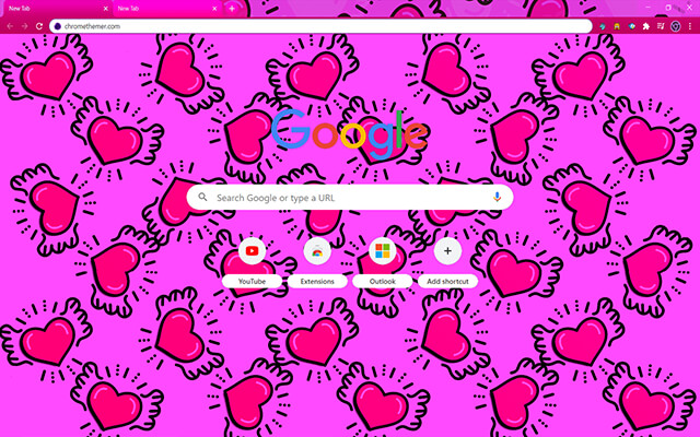 Flying Hearts Chrome Theme - Theme For Chrome