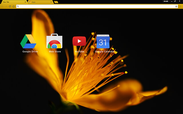 Golden Flower Google Theme - Theme For Chrome