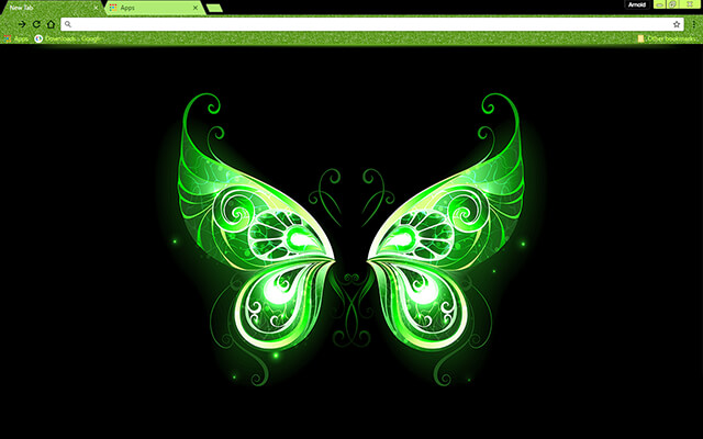 Green Fairy Wings Google Chrome Theme