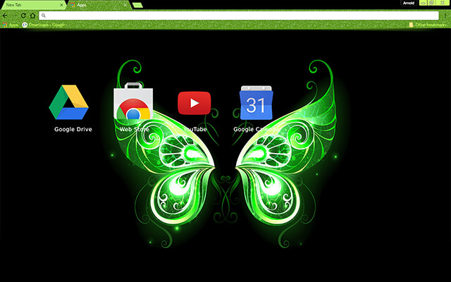Green Fairy Wings Google Theme - Theme For Chrome