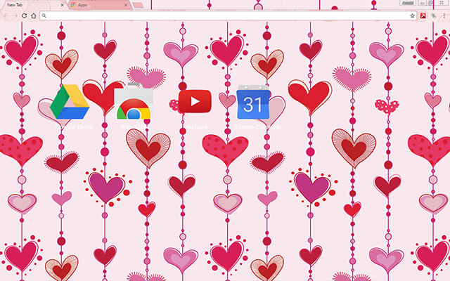 Hearts In Love Google Theme - Theme For Chrome