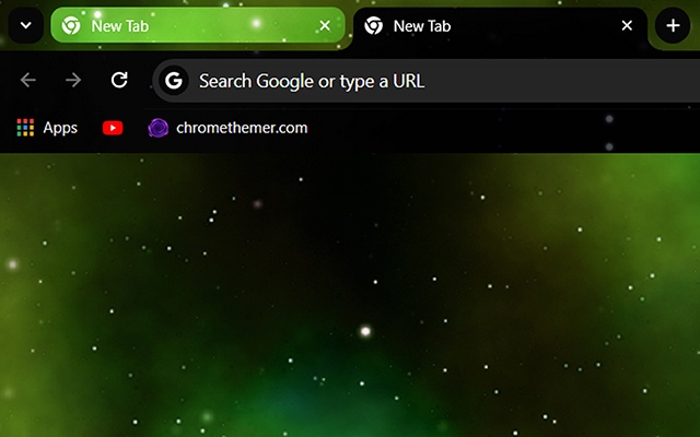 Nebula Green Chrome Theme