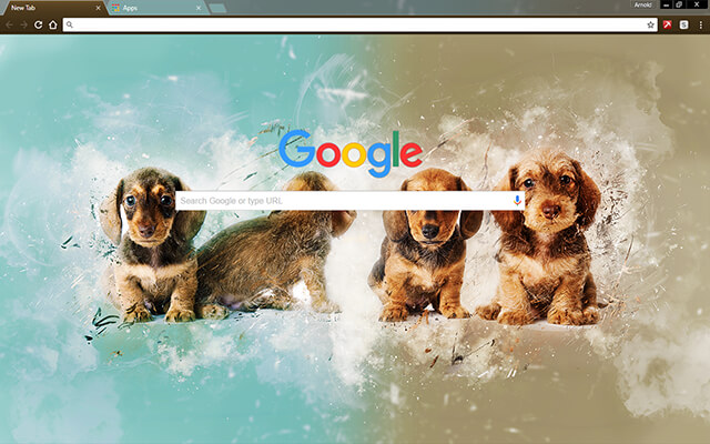 Painted Puppies Chrome Theme - Theme For Chrome