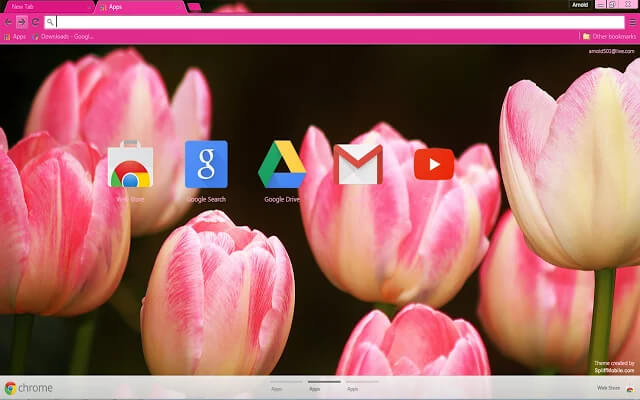 Pink Tulips Chrome Theme - Theme For Chrome