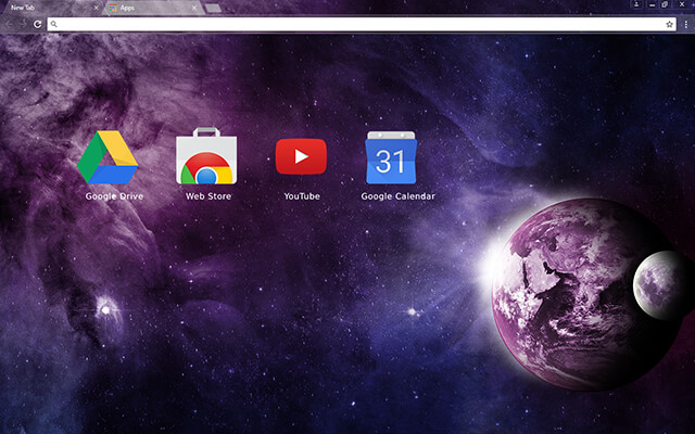 Purple Planet Google Theme - Theme For Chrome