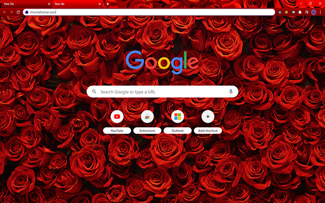 Rosy Red Roses Chrome Theme - Theme For Chrome