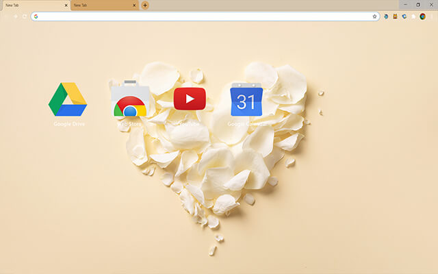 White Rose Petals Google Theme - Theme For Chrome