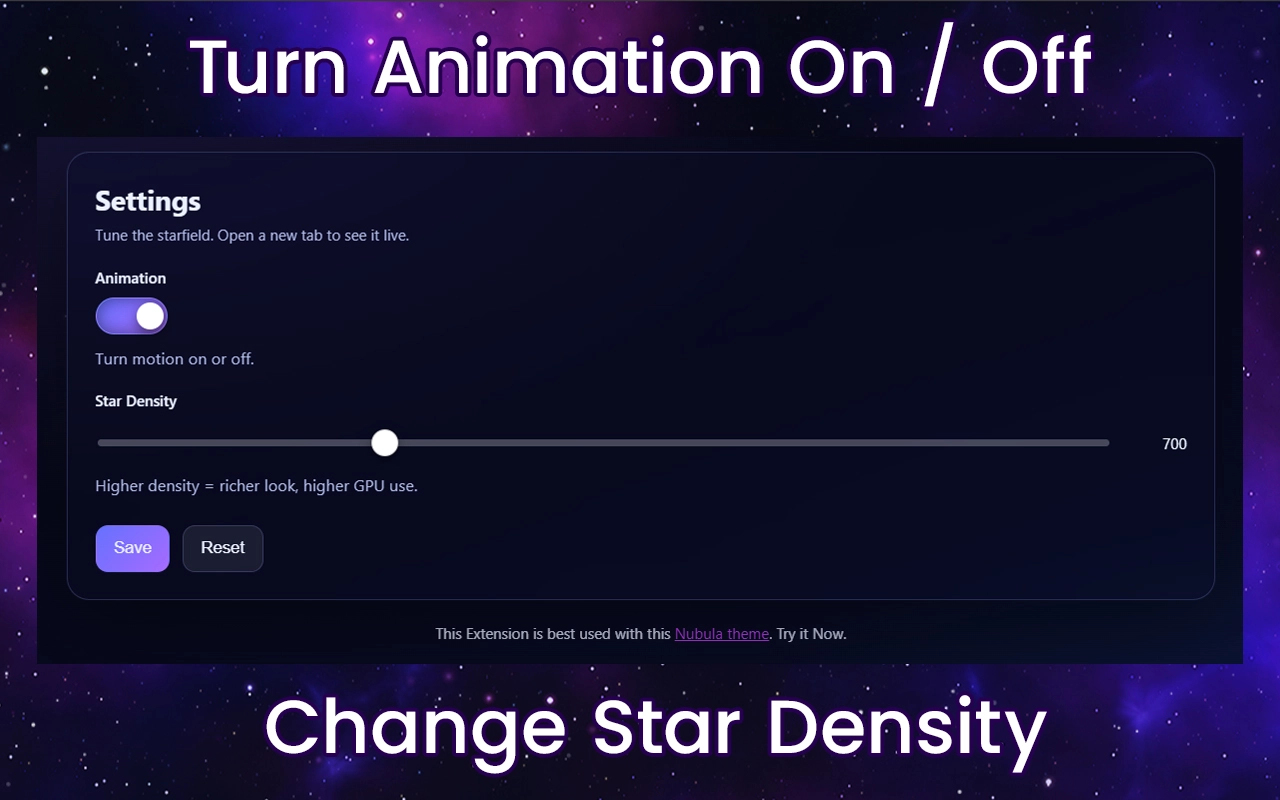 Nebula New Tab — Animated Starfield