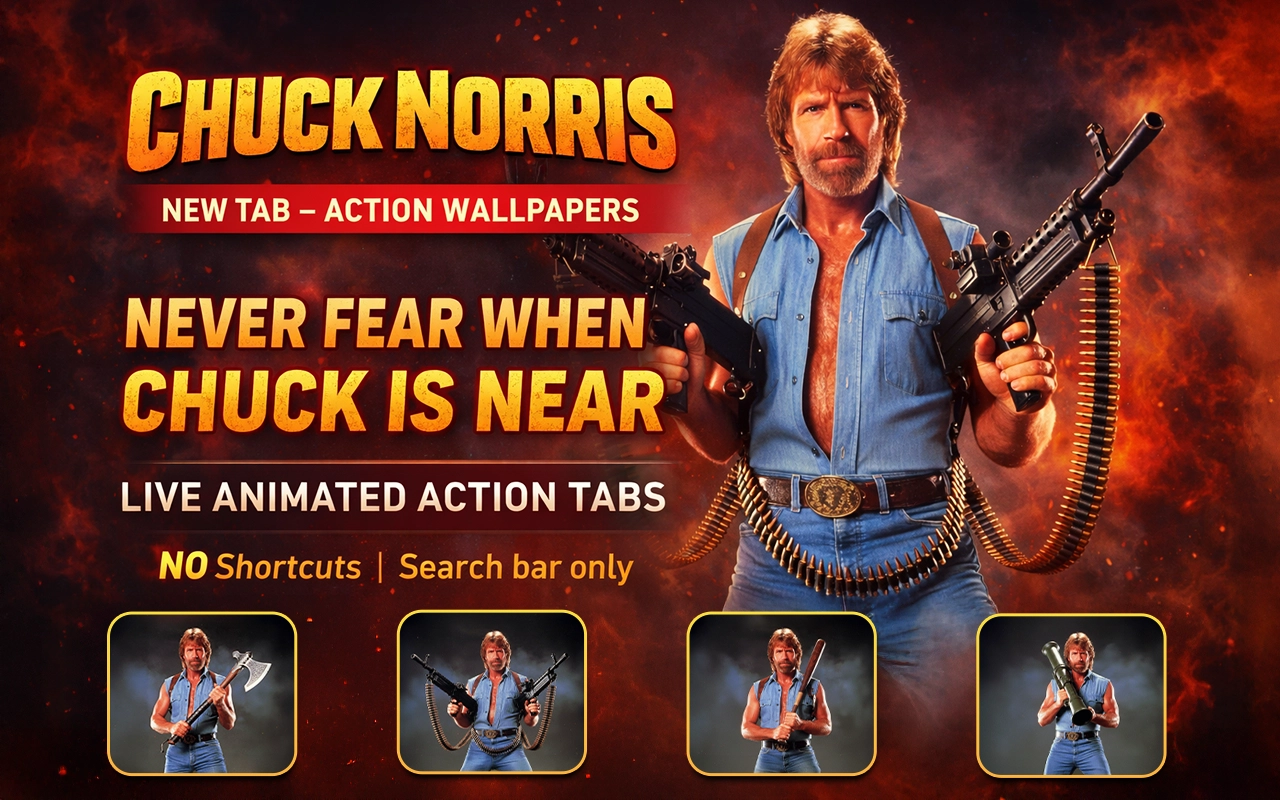 Chuck Norris Wallpapers - Action New Tab Extension