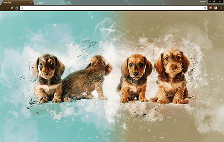 Painted Puppies Chrome Theme
