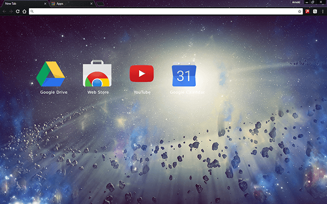 Space Rocks Chrome Theme