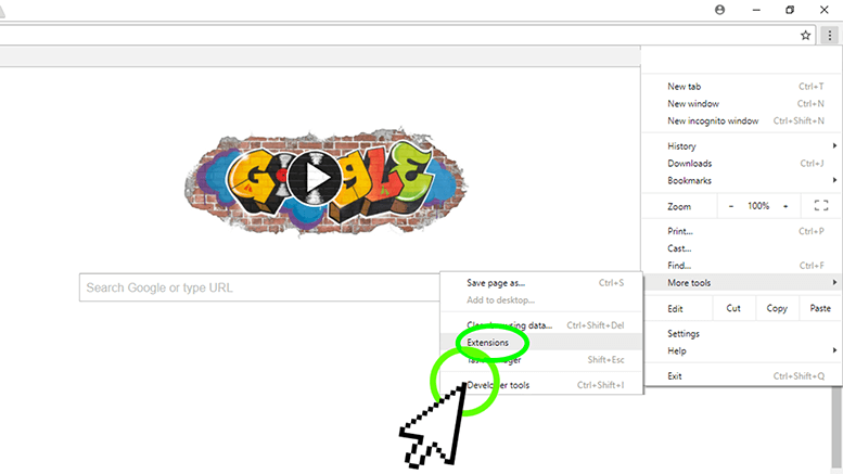 ... Step 1 - Open The "Extensions" Page ...
