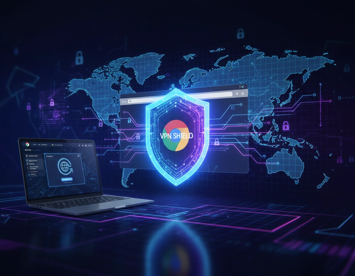 Best VPN for Chrome guide showing Chrome browser protected by a secure VPN connection