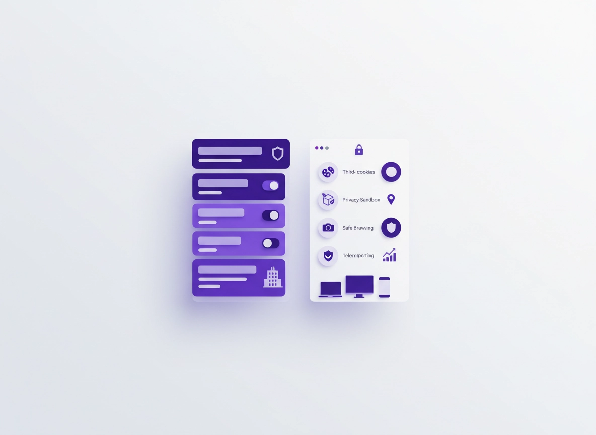 Chrome Enterprise privacy controls dashboard illustration