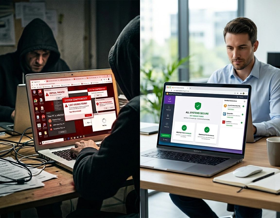 Chrome malware scanner detecting and removing browser threats