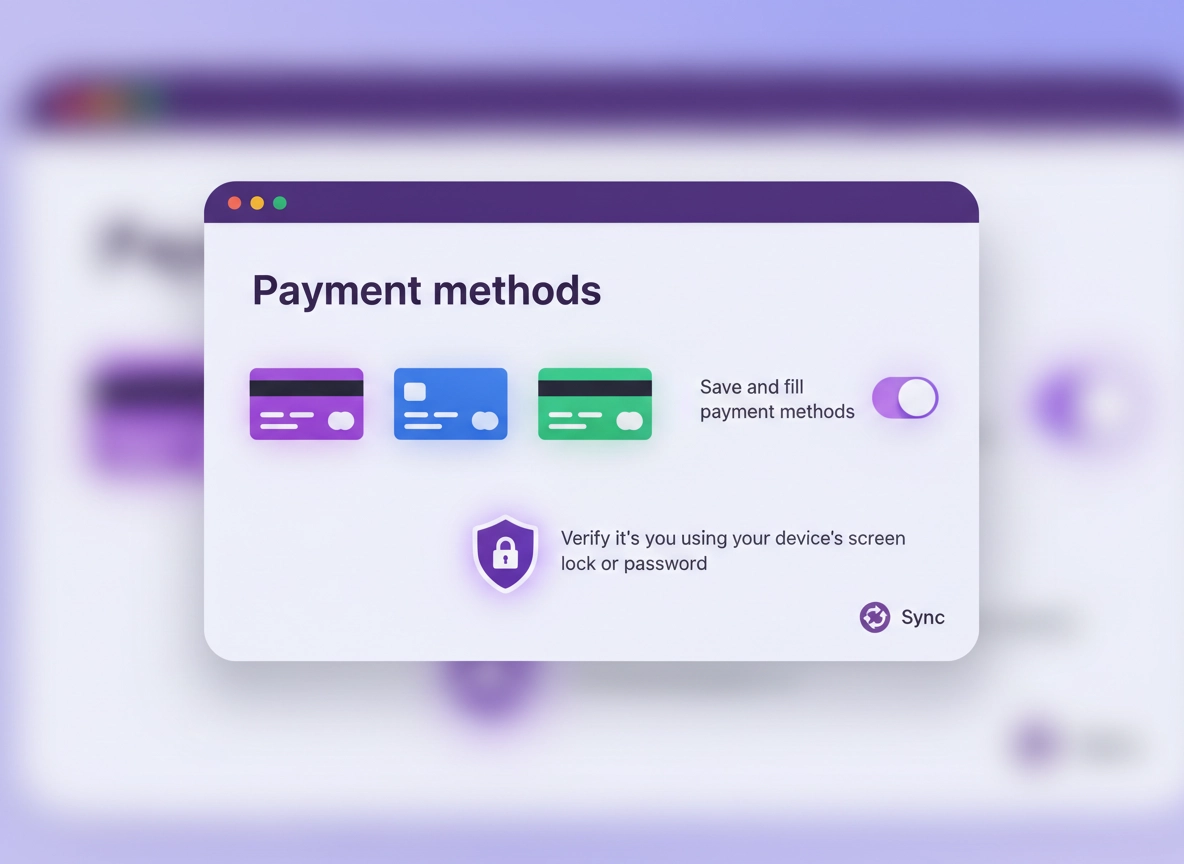 Chrome payment method security settings and Autofill protection