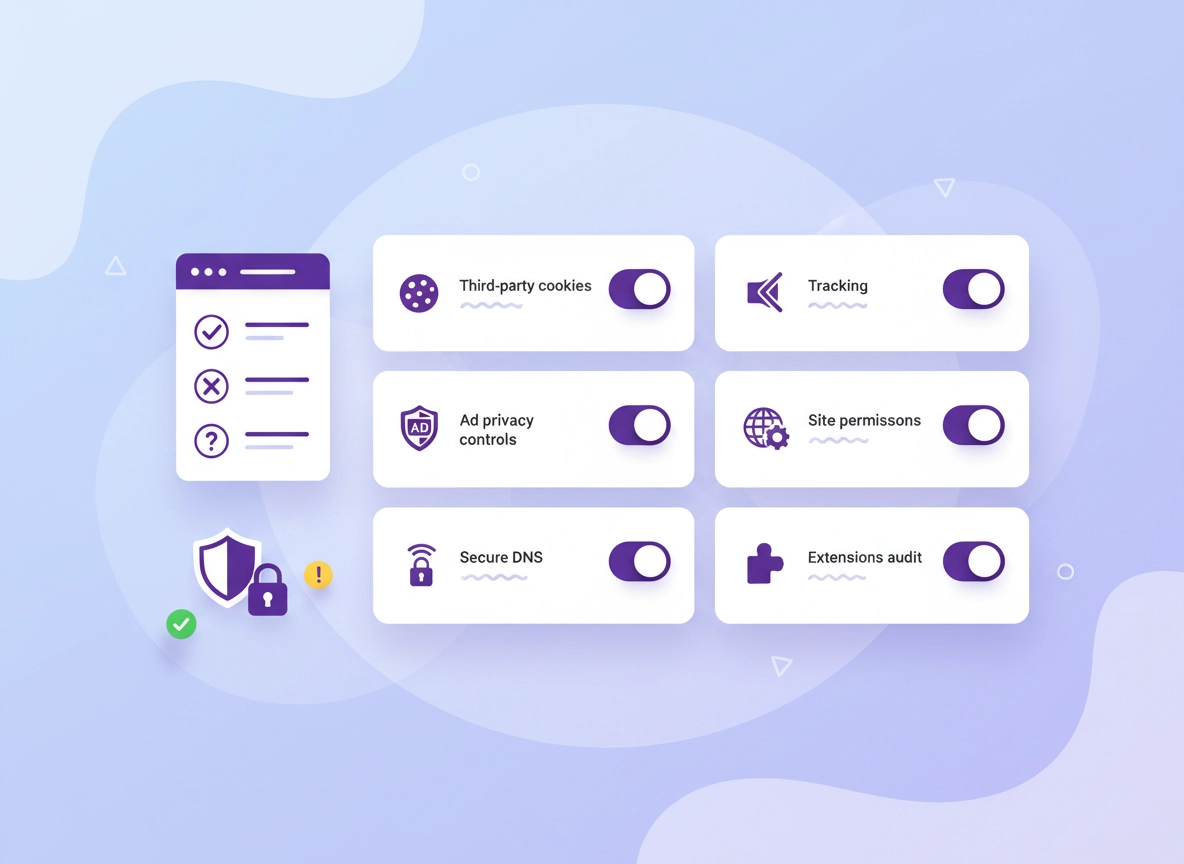 Chrome Privacy Compliance Setup checklist and privacy controls illustration