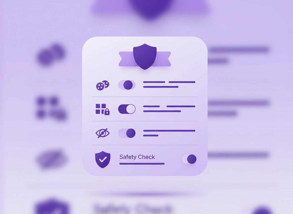 Chrome Privacy Settings Guide showing cookies, tracking protection, site permissions and Secure DNS controls