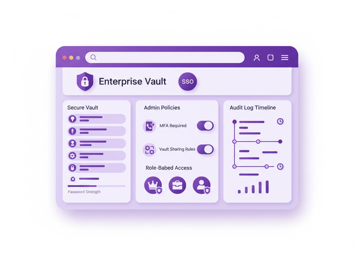 Enterprise password manager for Chrome with admin controls, SSO, RBAC, and audit logs