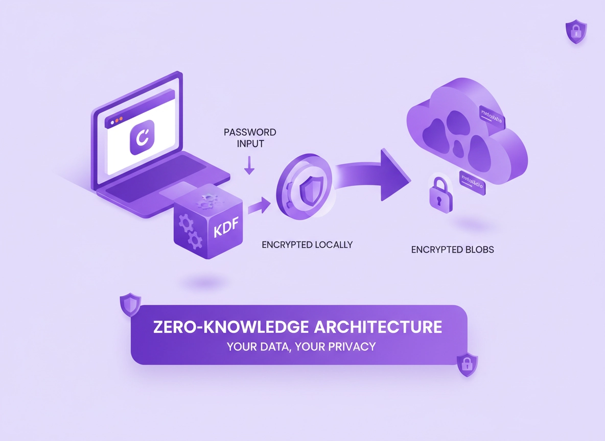 Zero-knowledge password manager architecture explained: client-side encryption, key derivation, and what the server can’t see