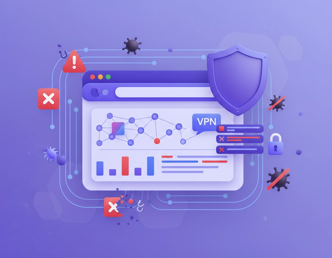 VPN Chrome malware filtering guide illustration