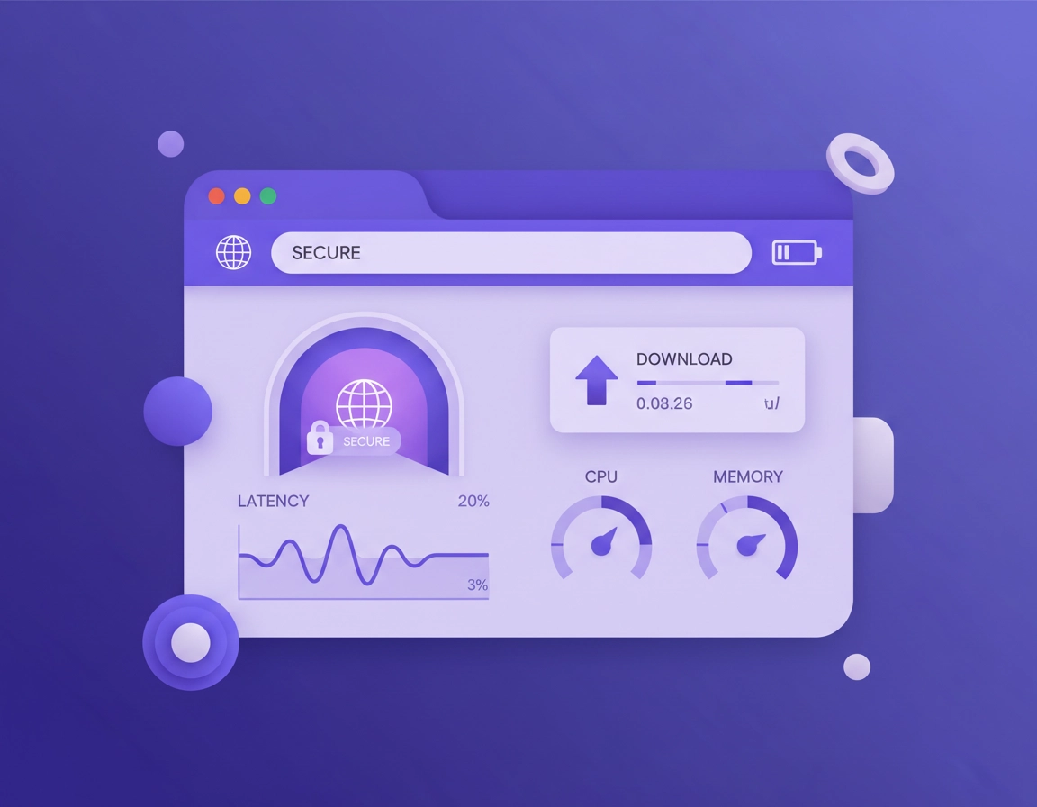 VPN for Chrome performance impact guide covering speed, latency, CPU, RAM, and battery use