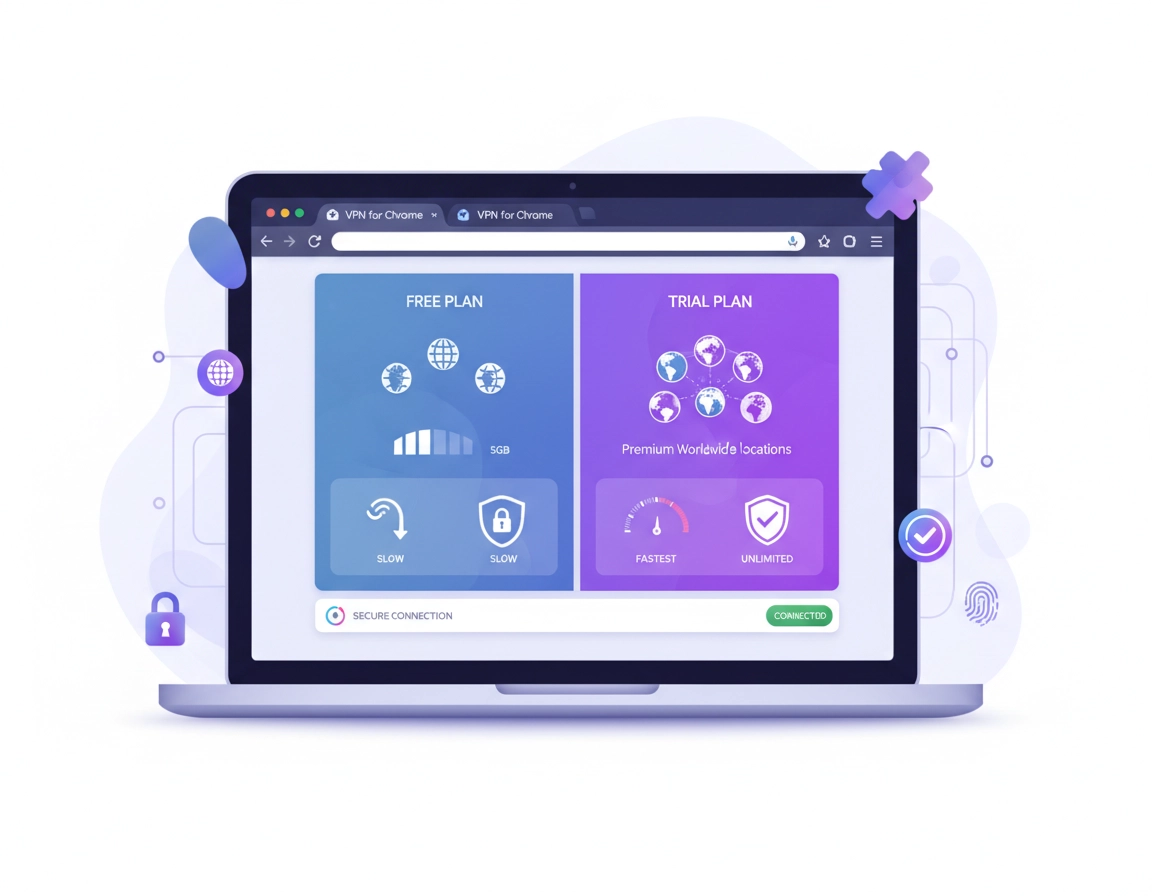 VPN for Chrome trial vs free plan comparison