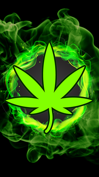 420 Green Flames Phone Wallpaper