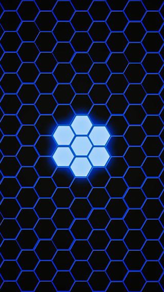Blue Hexagon Phone Wallpaper
