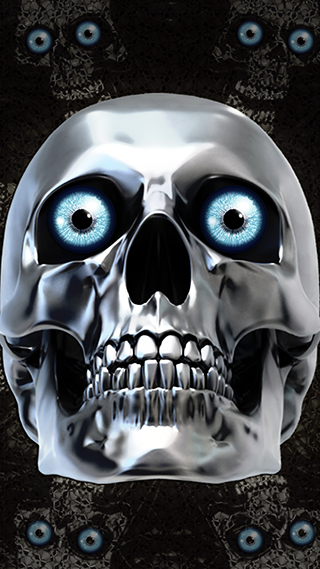 Chrome Skull Phone Wallpaper