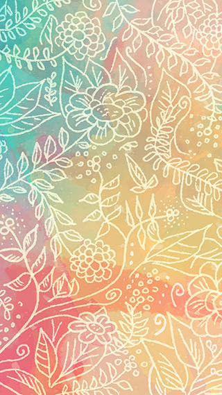Hand Drawn Flowers Phone Wallpaper
