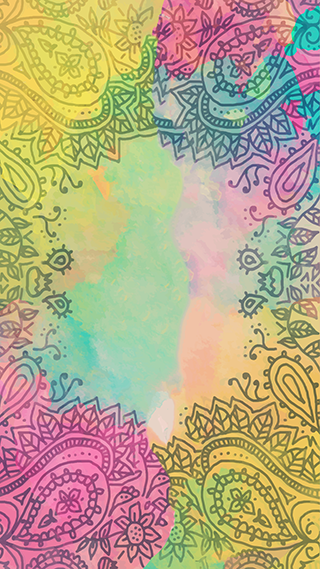 Paisley Splashes Phone Wallpaper