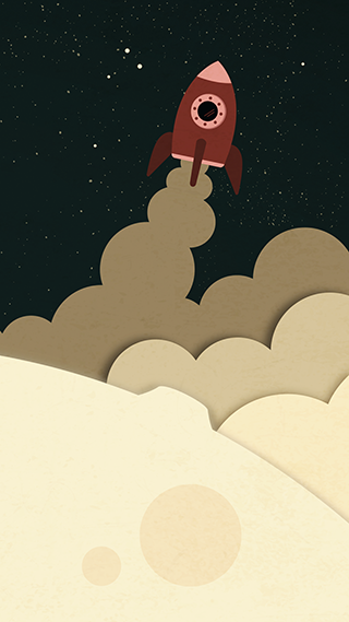 Rocket Ship Phone Wallpaper