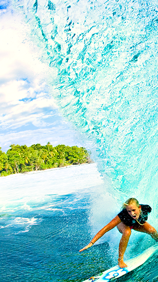 Surfer Girl Phone Wallpaper