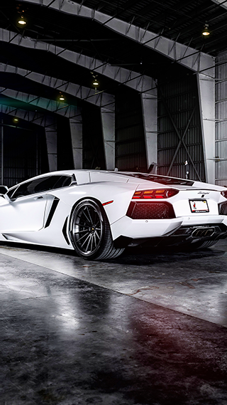 White Lamborghini Phone Wallpaper