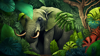 Jungle Elephant Art Chromebook Wallpaper