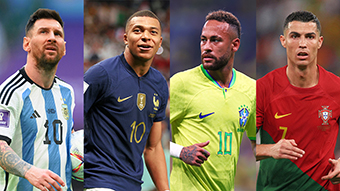 Messi Ronaldo Neymar Mbappe 4K Wallpaper