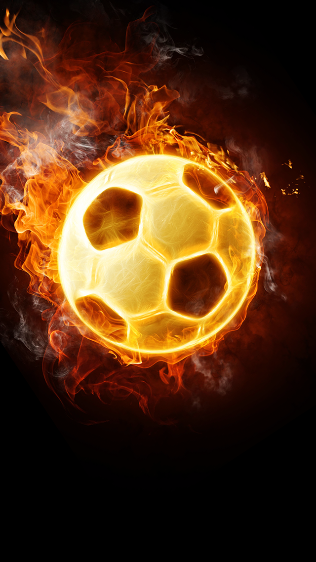 Flaming Football Google Pixel Wallpaper.