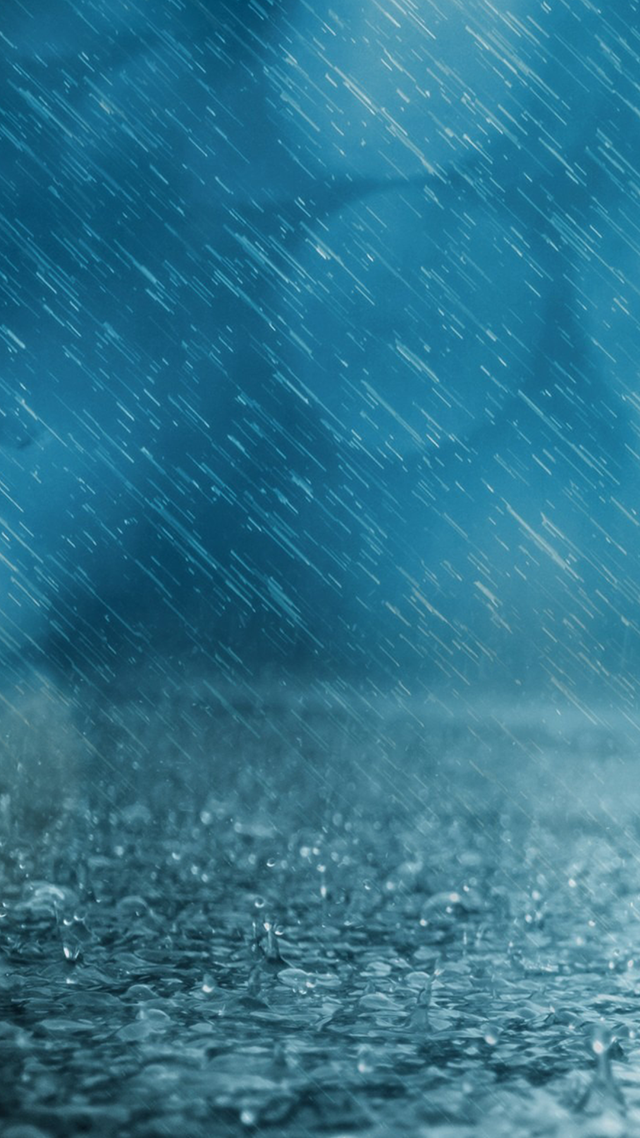 Blue Rain iPhone Wallpaper.