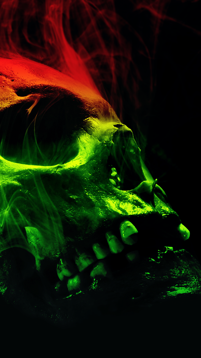 Smoking Skull iPhone Wallpaper.
