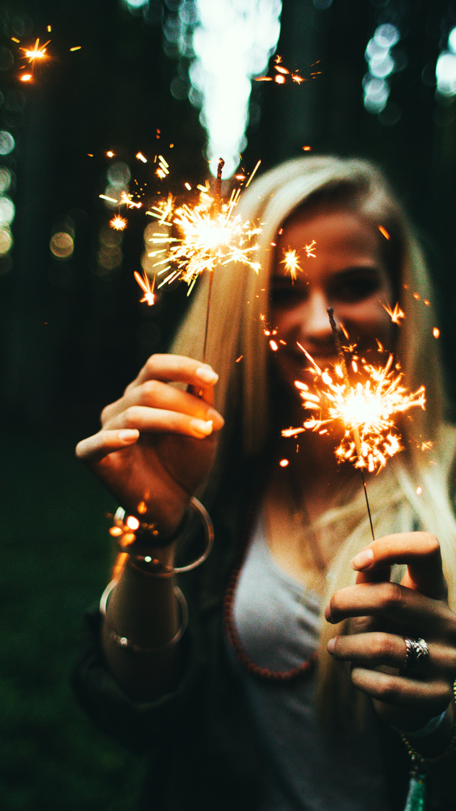 Beautiful Sparklers iPhone 12 Wallpaper.