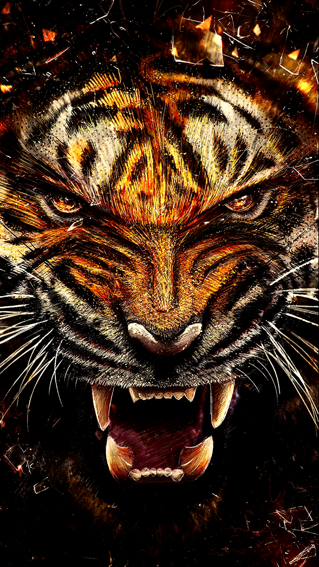 Wild Tiger iPhone 13 Pro Max Wallpaper.