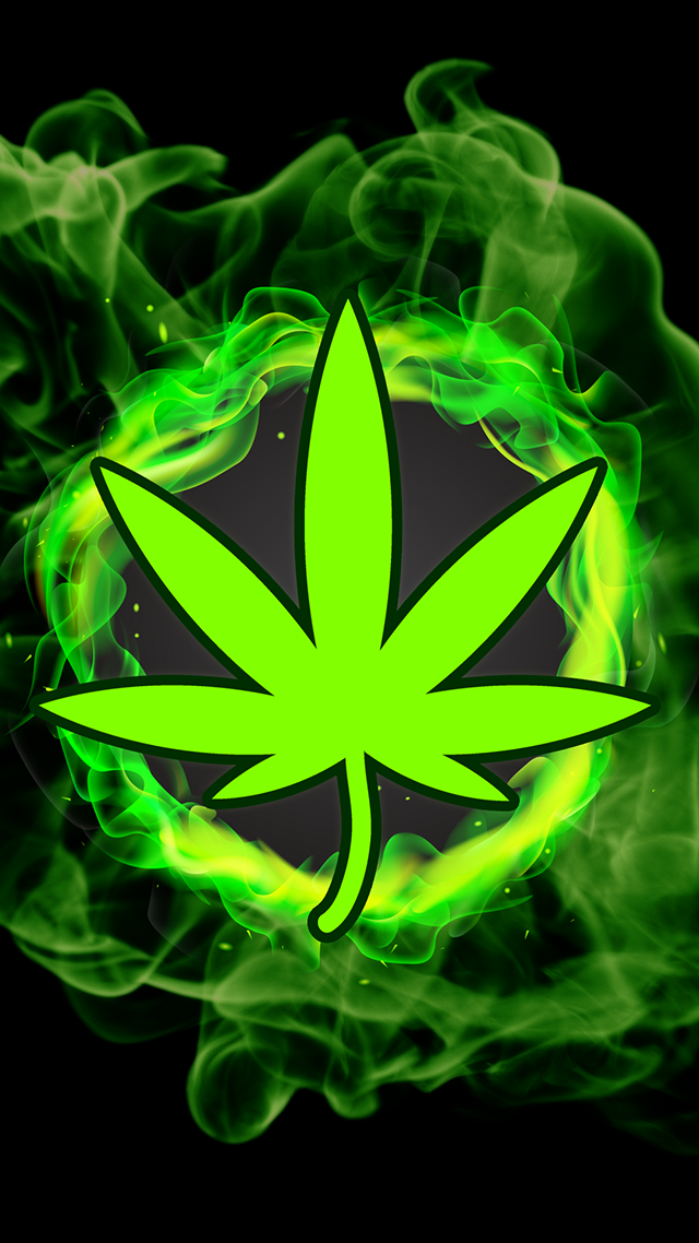420 Green Flames Samsung S21 Wallpaper.
